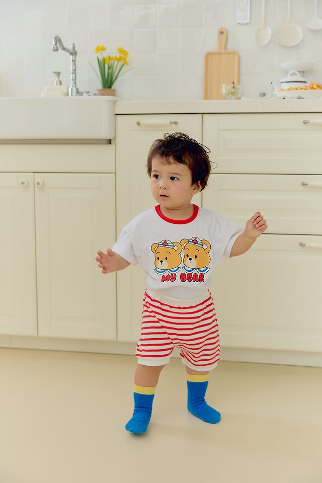 Sera - Korean Baby Fashion - #babygirlfashion - (Bebe) Twin Bear Set