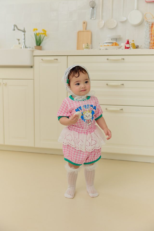 Sera - Korean Baby Fashion - #babylifestyle - (Bebe) Check Rainbow Set - 6