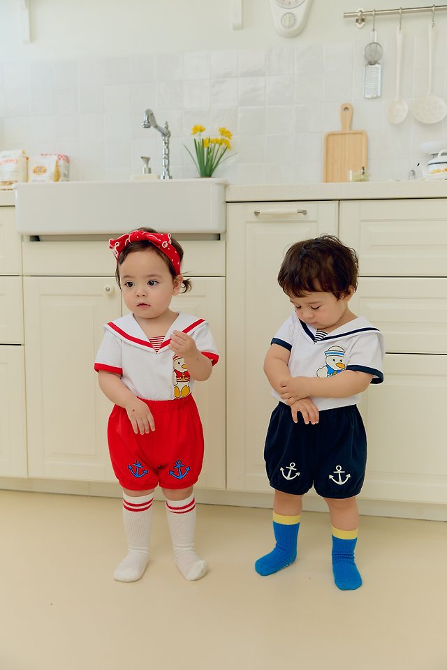 Sera - Korean Baby Fashion - #babylifestyle - (Bebe) Sailor Pants Set