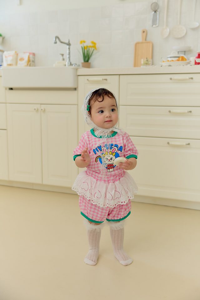 Sera - Korean Baby Fashion - #babyoninstagram - (Bebe) Check Rainbow Set - 7