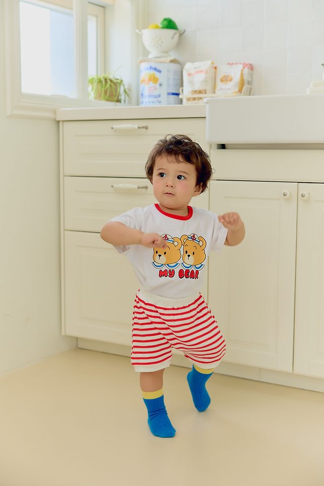 Sera - Korean Baby Fashion - #babyoninstagram - (Bebe) Twin Bear Set - 3