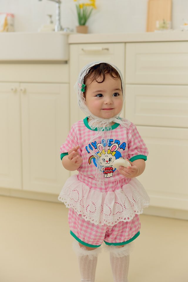 Sera - Korean Baby Fashion - #babyootd - (Bebe) Check Rainbow Set - 8