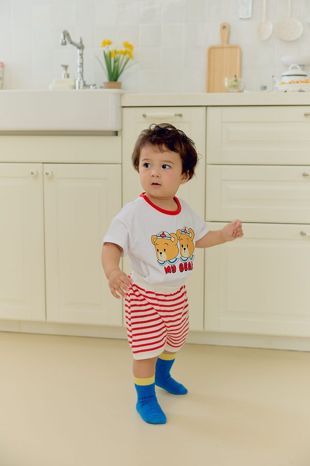 Sera - Korean Baby Fashion - #babyoninstagram - (Bebe) Twin Bear Set - 4