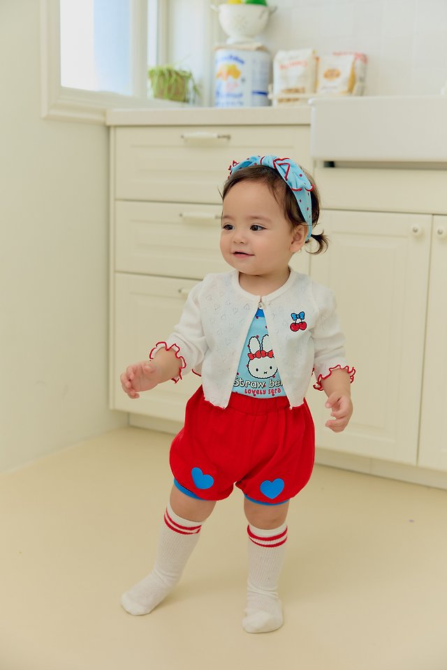 Sera - Korean Baby Fashion - #babyootd - (Bebe) Cherry Cardigan - 3