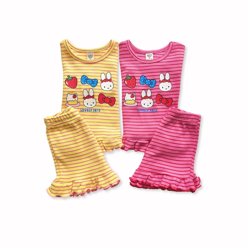 Sera - Korean Baby Fashion - #babyoutfit - (Bebe) Stripe Frill Set - 11