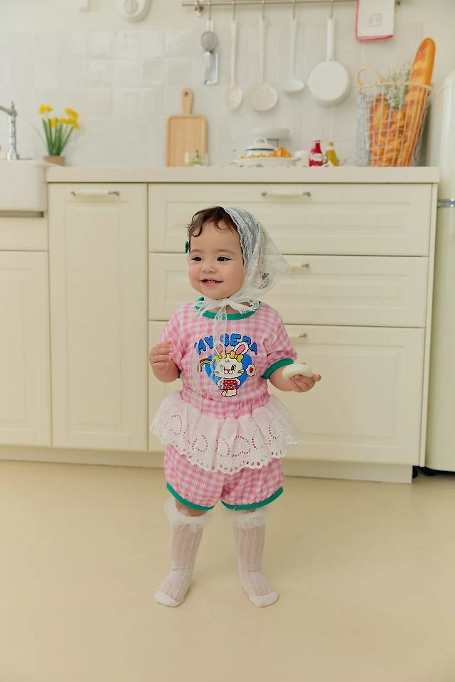 Sera - Korean Baby Fashion - #babyoutfit - (Bebe) Check Rainbow Set - 10