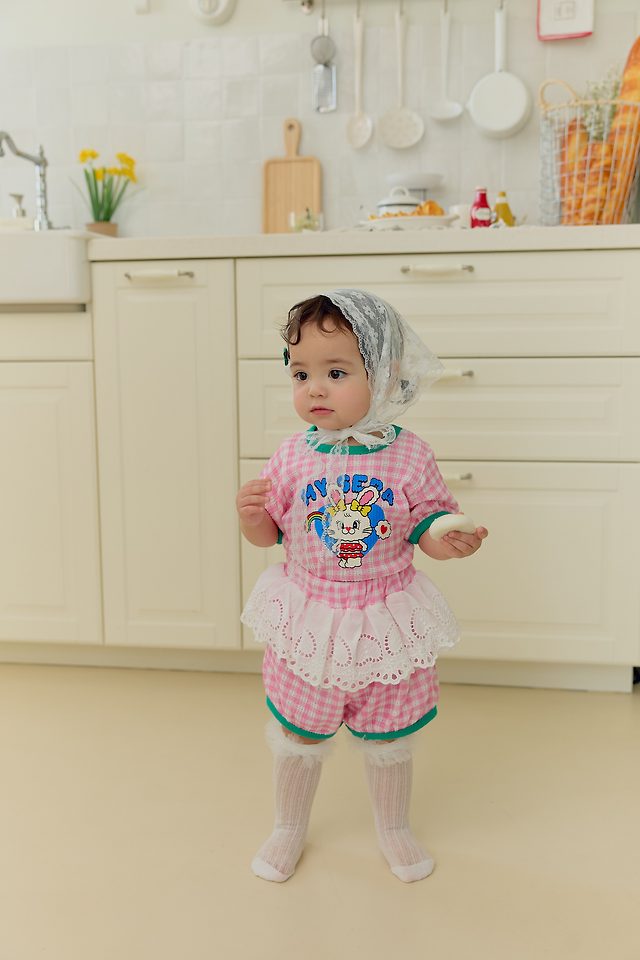 Sera - Korean Baby Fashion - #babyoutfit - (Bebe) Check Rainbow Set - 9