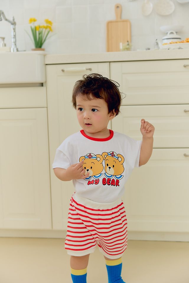 Sera - Korean Baby Fashion - #babyoutfit - (Bebe) Twin Bear Set - 5