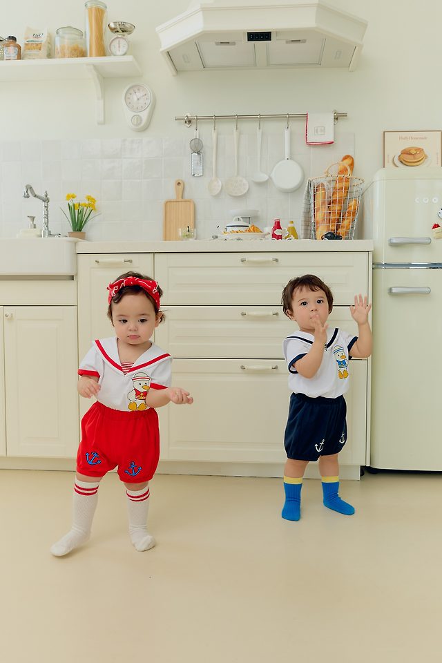 Sera - Korean Baby Fashion - #babyoutfit - (Bebe) Sailor Pants Set - 5