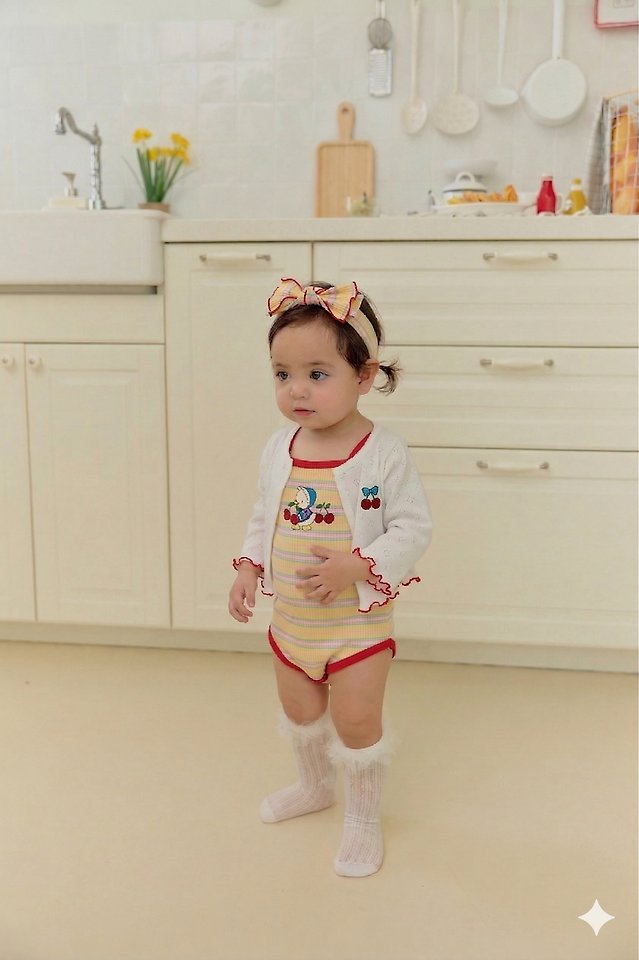 Sera - Korean Baby Fashion - #babyootd - (Bebe) Cherry Cardigan - 4