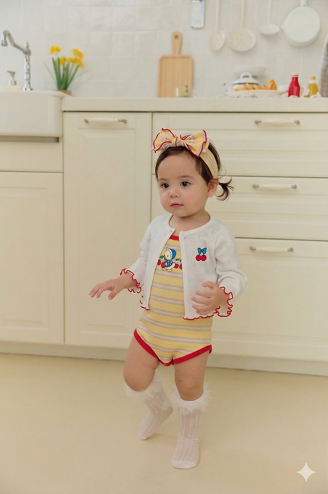 Sera - Korean Baby Fashion - #babyoutfit - (Bebe) Cherry Cardigan - 5