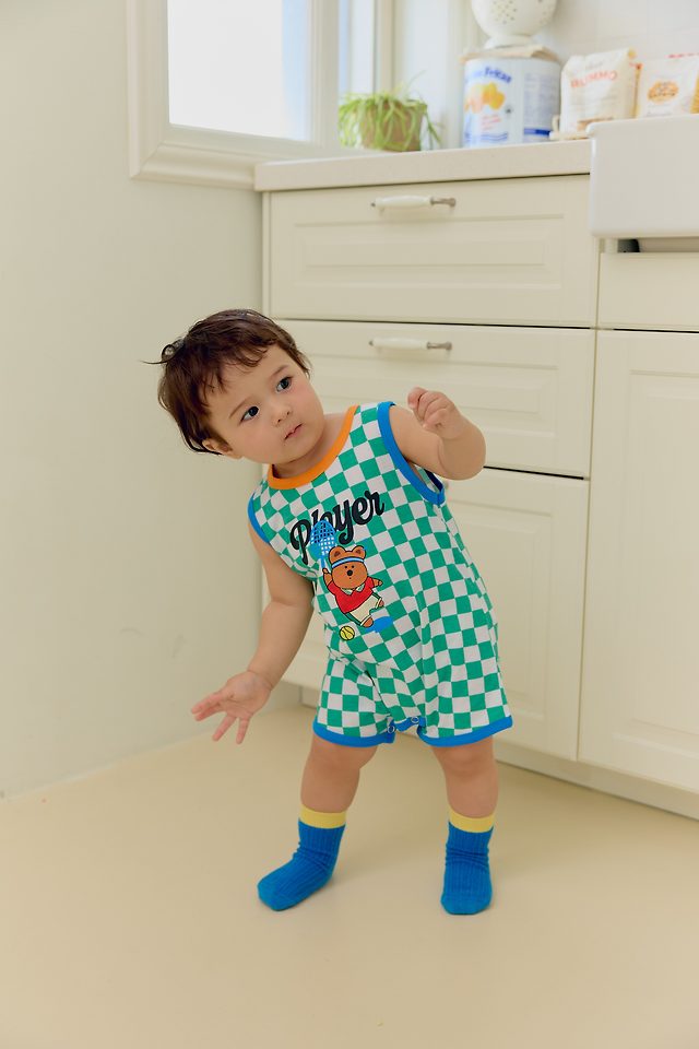 Sera - Korean Baby Fashion - #babywear - (Bebe) Player Print Suit
