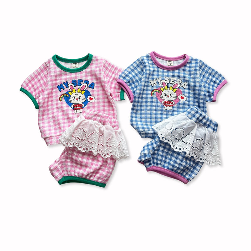Sera - Korean Baby Fashion - #babywear - (Bebe) Check Rainbow Set - 11