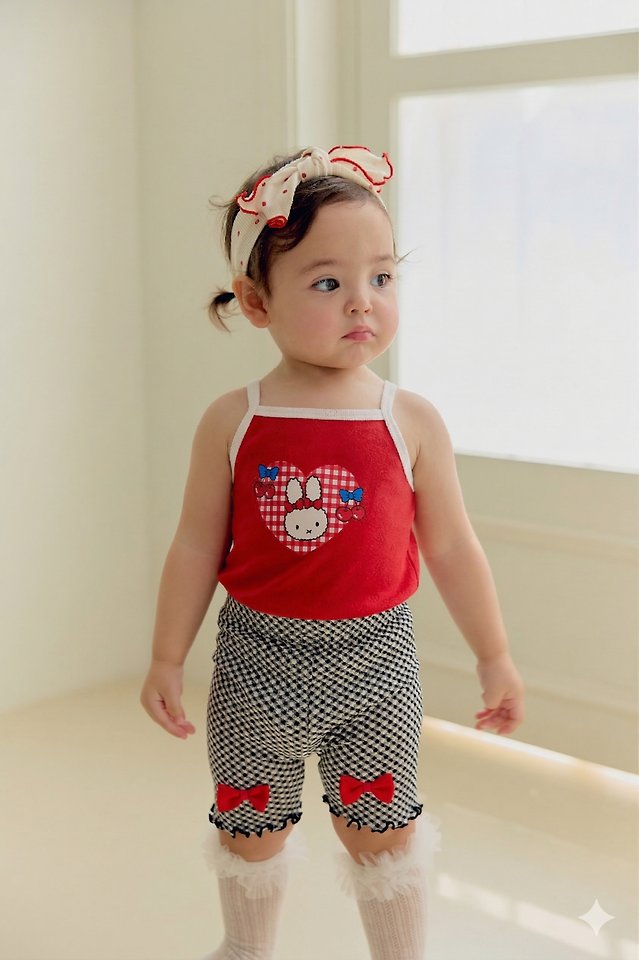 Sera - Korean Baby Fashion - #babyoutfit - (Bebe) Heart Jacquard Strap Sleeveless - 4