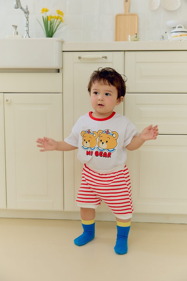 Sera - Korean Baby Fashion - #onlinebabyboutique - (Bebe) Twin Bear Set - 8