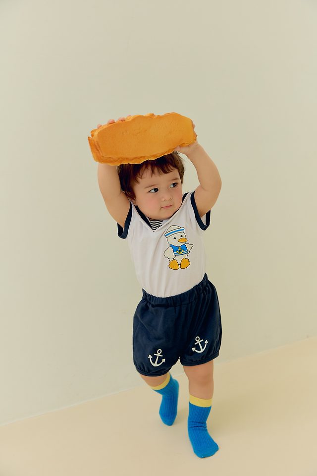 Sera - Korean Baby Fashion - #onlinebabyboutique - (Bebe) Sailor Pants Set - 7