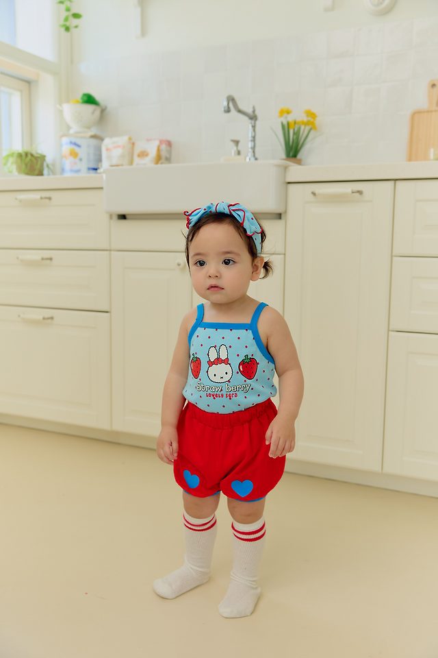 Sera - Korean Baby Fashion - #onlinebabyboutique - (Bebe) Strap Sleeveless Set - 6