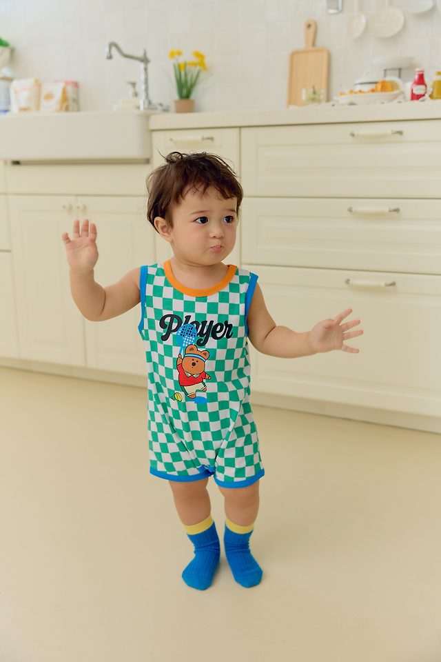 Sera - Korean Baby Fashion - #onlinebabyshop - (Bebe) Player Print Suit - 3