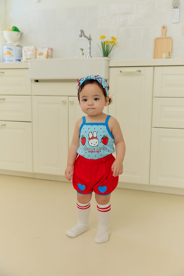 Sera - Korean Baby Fashion - #onlinebabyshop - (Bebe) Strap Sleeveless Set - 7