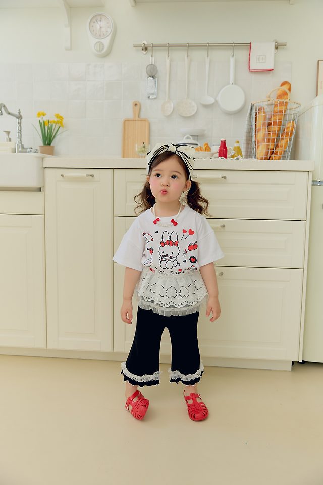 Sera - Korean Children Fashion - #kidzfashiontrend - Mono Rabbit Short Sleeve Tee - 4