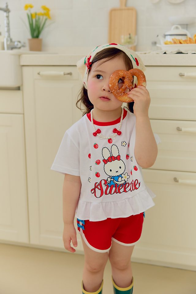 Sera - Korean Children Fashion - #Kfashion4kids - Strawberry Frill Tee - 3