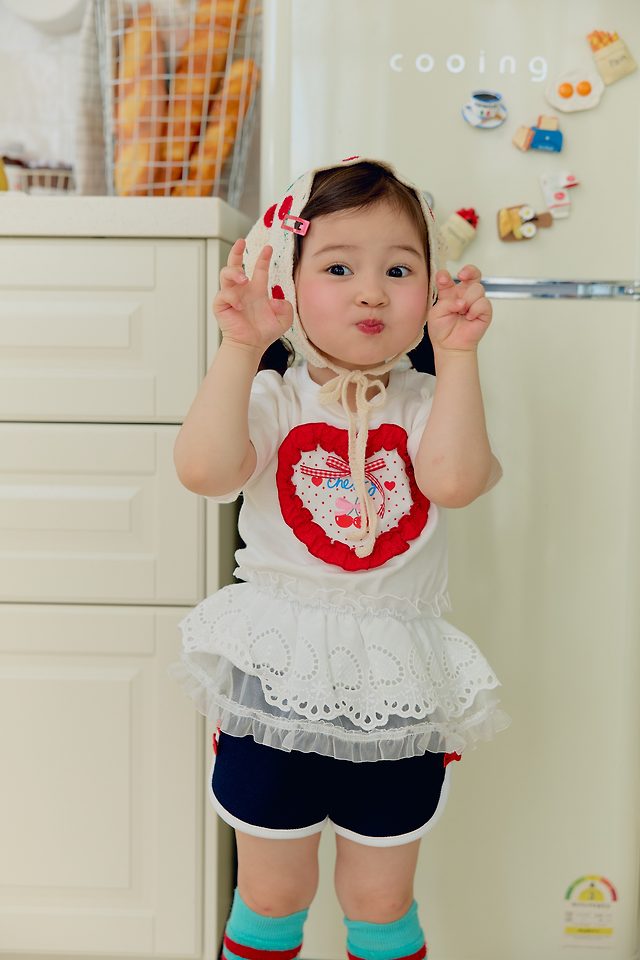 Sera - Korean Children Fashion - #Kfashion4kids - Cherry Dot Tee