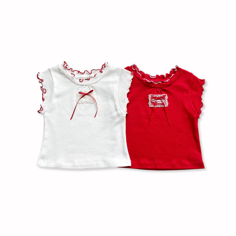 Sera - Korean Children Fashion - #Kfashion4kids - Eyelet Ribbed Tee - 11