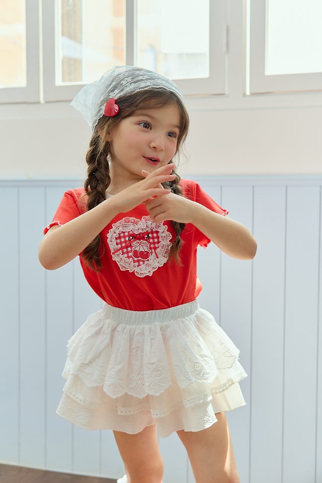 Sera - Korean Children Fashion - #stylishchildhood - Check Heart Tee - 4