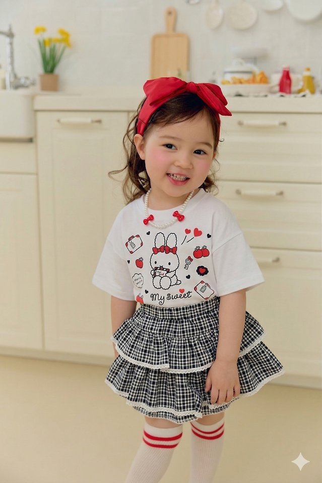 Sera - Korean Children Fashion - #childofig - Check Tiered Skort - 6