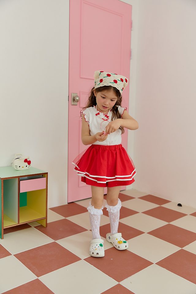 Sera - Korean Children Fashion - #childofig - Eyelet Ribbed Tee - 4