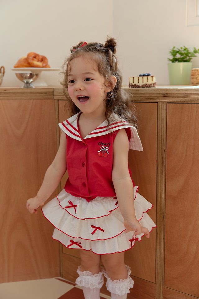 Sera - Korean Children Fashion - #childrensboutique - Sailor Cherry Blouse