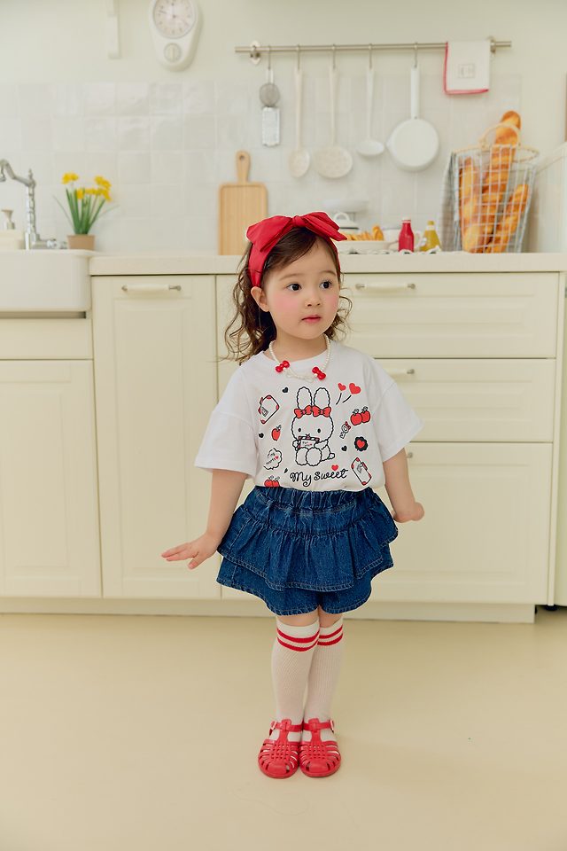 Sera - Korean Children Fashion - #childrensboutique - Denim Frill Skort - 6
