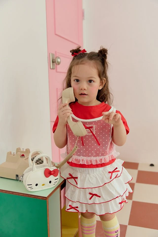 Sera - Korean Children Fashion - #childrensboutique - Ribbon Dot Skirt - 5