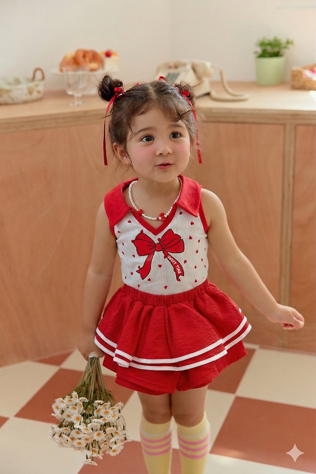 Sera - Korean Children Fashion - #designkidswear - Collar Ribbon Sleeveless Top - 7