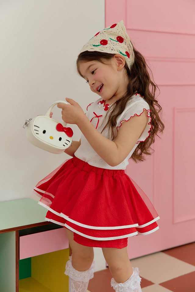 Sera - Korean Children Fashion - #designkidswear - Eyelet Ribbed Tee - 5