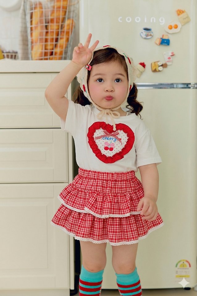 Sera - Korean Children Fashion - #designkidswear - Check Tiered Skort - 8