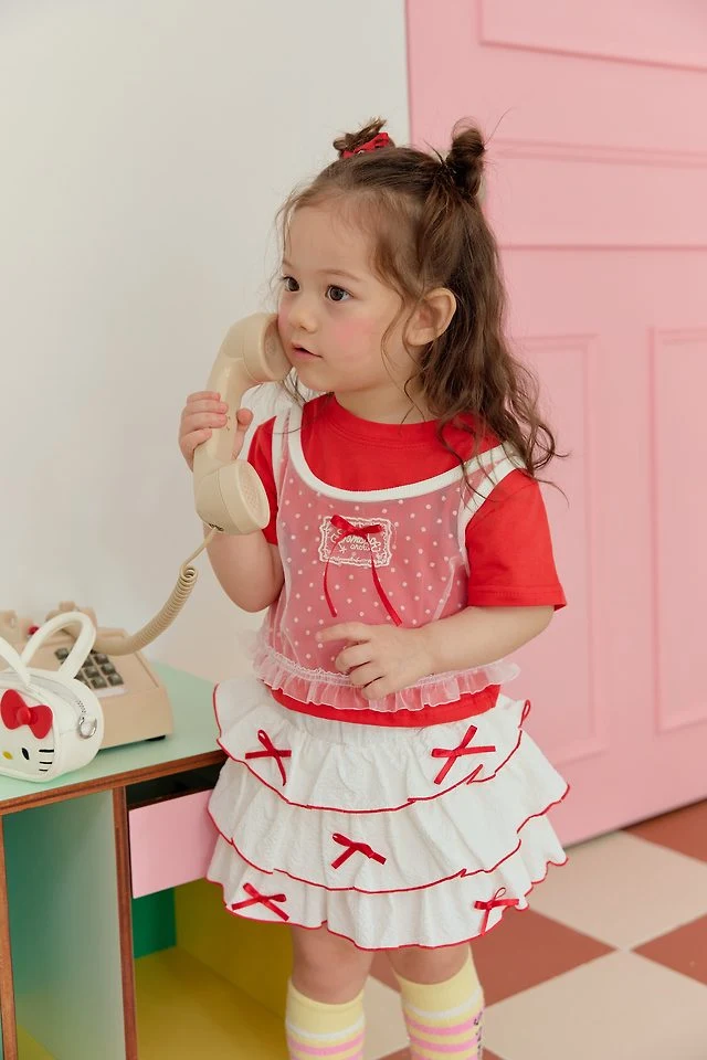 Sera - Korean Children Fashion - #designkidswear - Ribbon Dot Skirt - 6