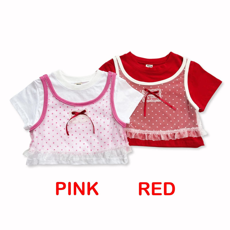 Sera - Korean Children Fashion - #fashionkids - Dot Mesh Layered Tee - 11