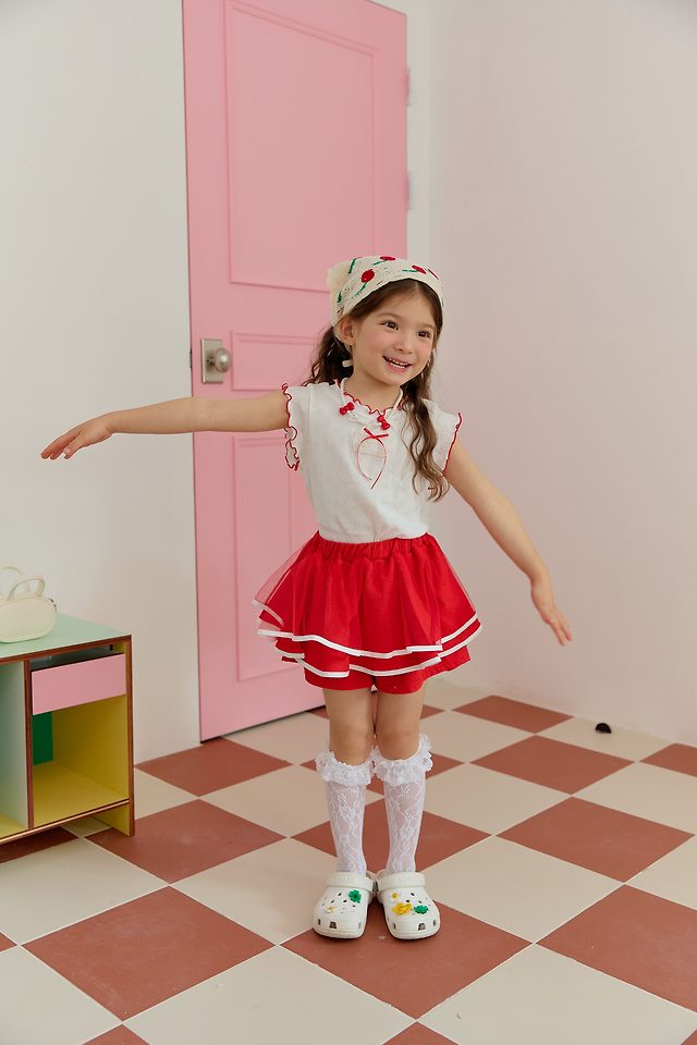 Sera - Korean Children Fashion - #kidsshorts - Eyelet Ribbed Tee - 8