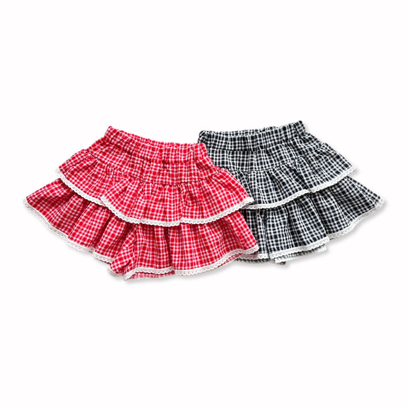Sera - Korean Children Fashion - #kidsshorts - Check Tiered Skort - 11
