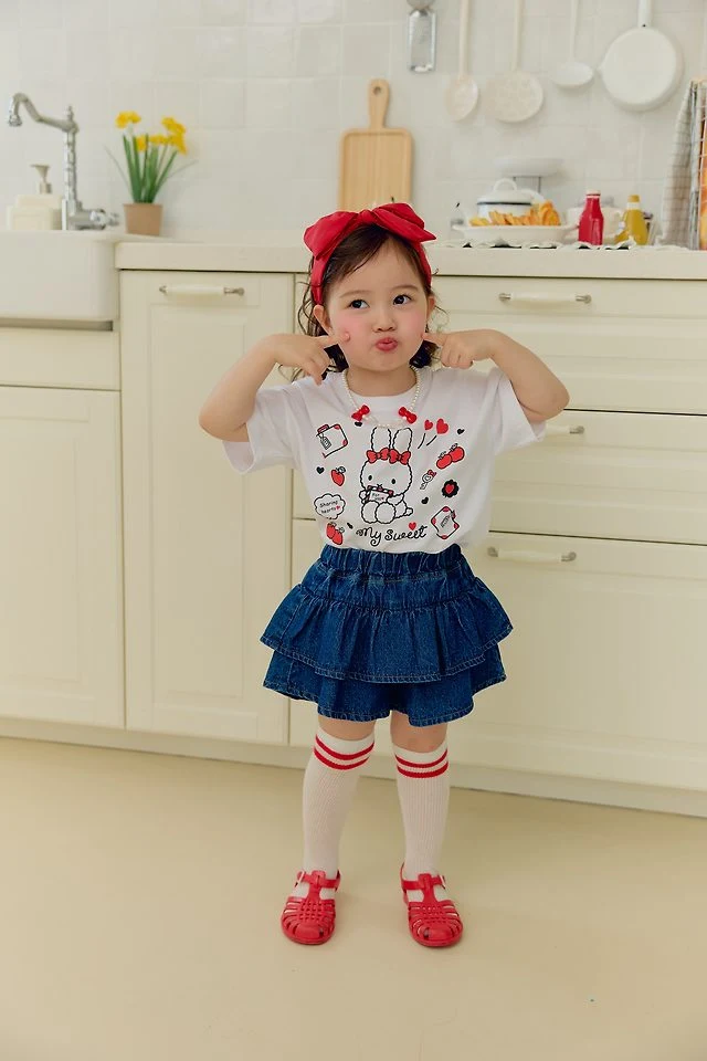 Sera - Korean Children Fashion - #kidsshorts - Denim Frill Skort - 10