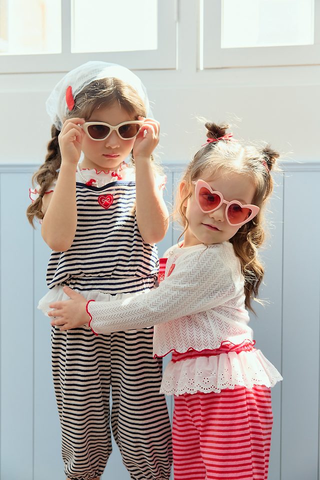Sera - Korean Children Fashion - #kidsshorts - Star Stripe Set - 3