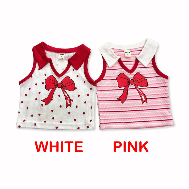 Sera - Korean Children Fashion - #kidsstore - Collar Ribbon Sleeveless Top - 11