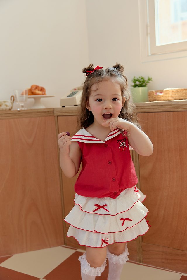 Sera - Korean Children Fashion - #kidsstore - Sailor Cherry Blouse - 6