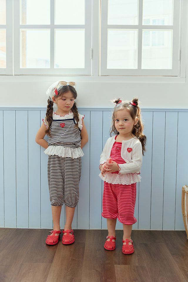 Sera - Korean Children Fashion - #kidsshorts - Star Stripe Set - 4