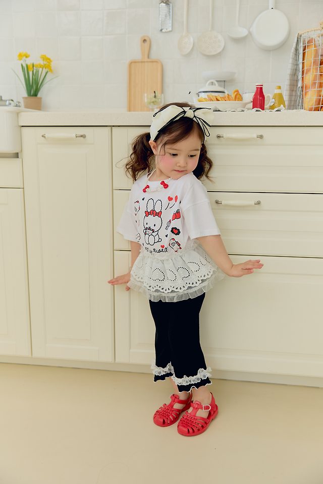 Sera - Korean Children Fashion - #kidzfashiontrend - Mono Rabbit Short Sleeve Tee - 3