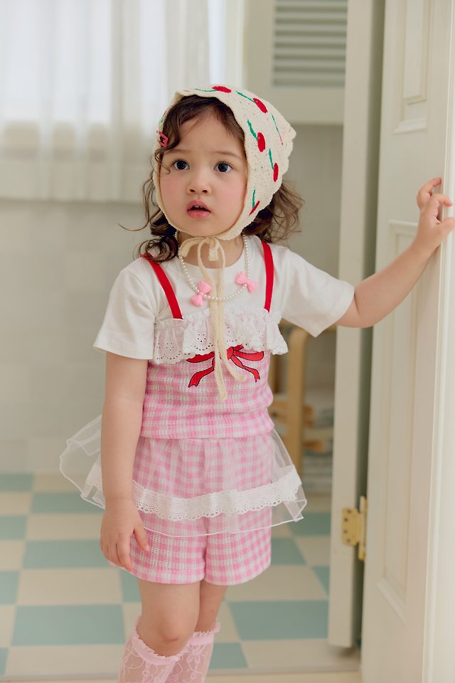 Sera - Korean Children Fashion - #kidzfashiontrend - Check Ribbon Set - 8