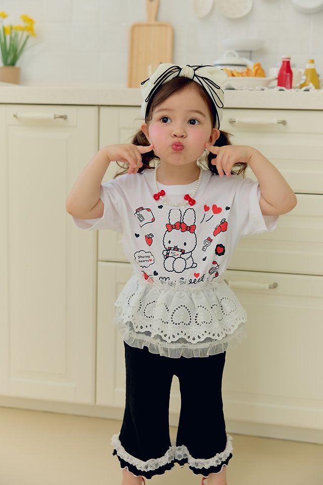 Sera - Korean Children Fashion - #littlefashionista - Mono Rabbit Short Sleeve Tee - 5