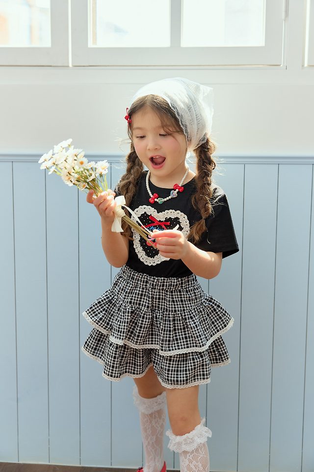 Sera - Korean Children Fashion - #littlefashionista - Check Tiered Skort