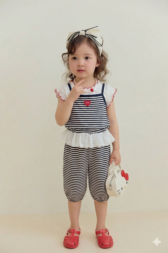 Sera - Korean Children Fashion - #littlefashionista - Star Stripe Set - 7